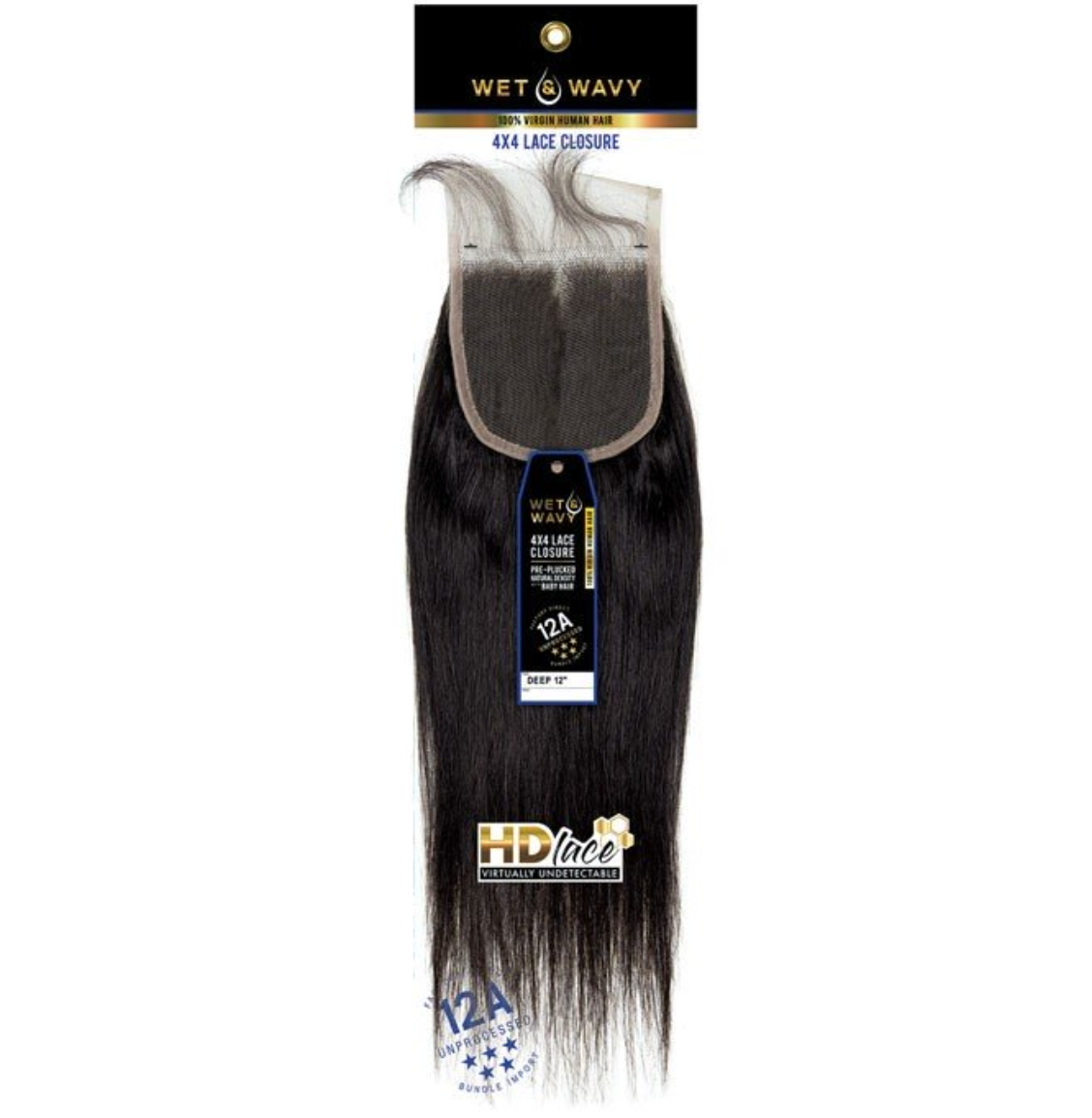 SENSATIONNEL 12A Wet & Wavy 4X4 HD Lace Closure 12"