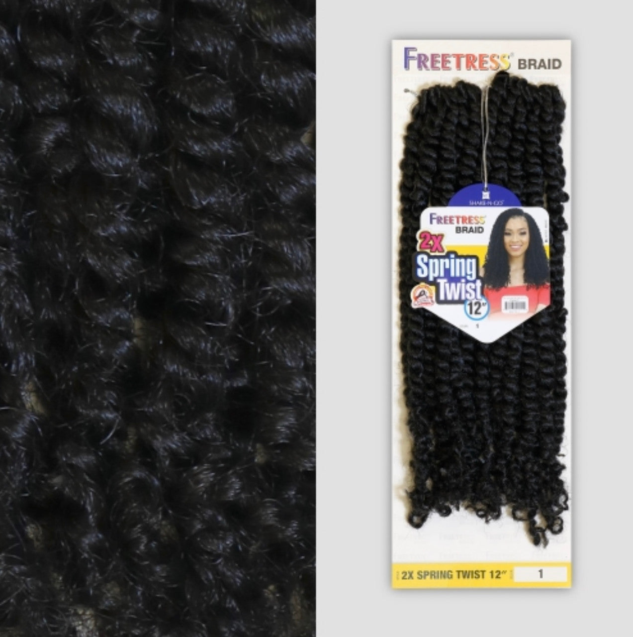 SHAKE N GO Freetress  BRAID Synthetic Pre-Looped Crochet Hair - 2x Spring Twist 12"