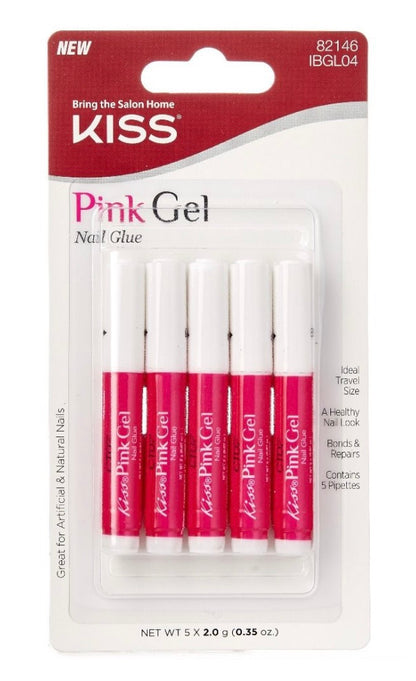 KISS Pink Gel Nail Glue 5 Pack