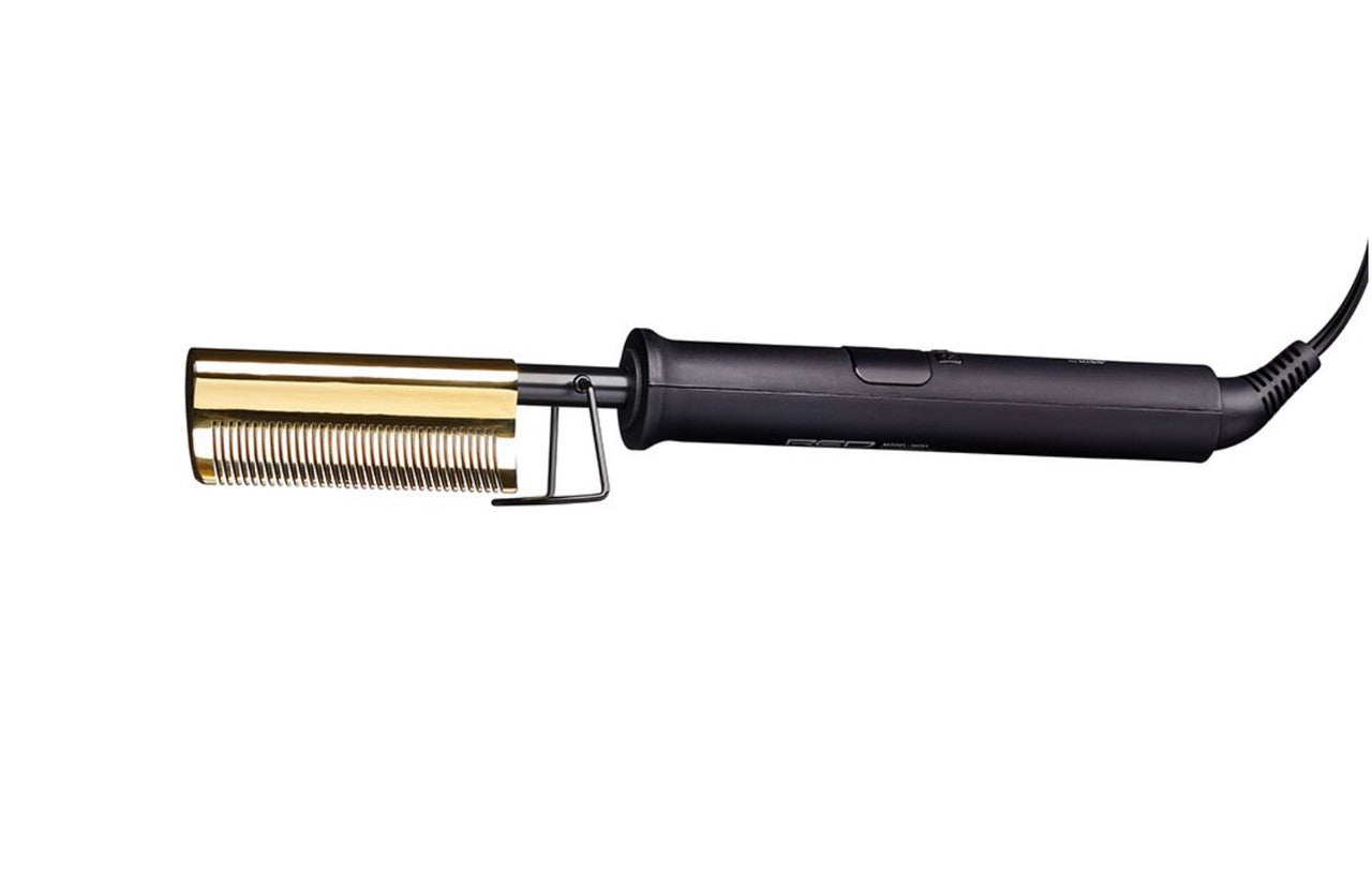 RED Curved Teeth Hot Styler Pressing Comb