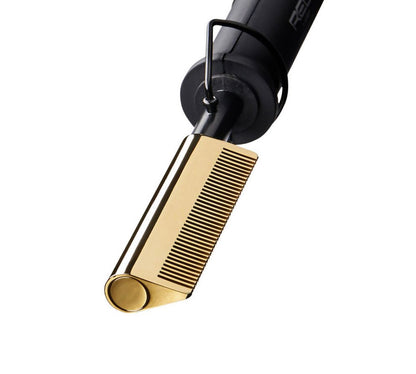 RED Curved Teeth Hot Styler Pressing Comb