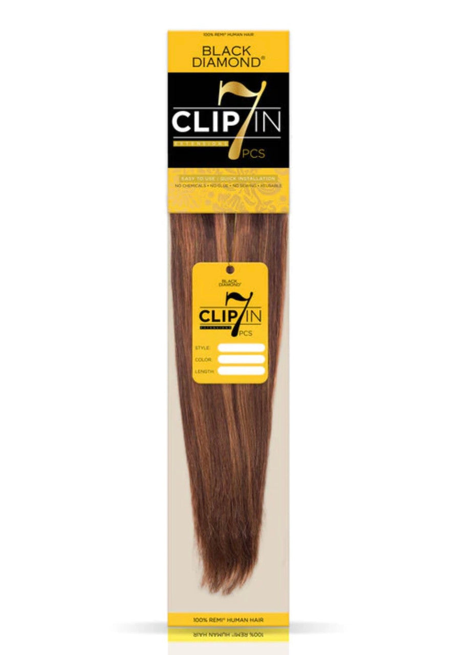 Black Diamond 100% Human Hair Extensions 7 Piece Clip-In