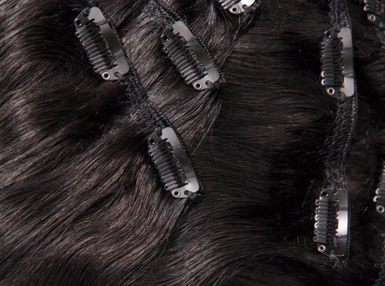 Black Diamond 100% Human Hair Extensions 7 Piece Clip-In