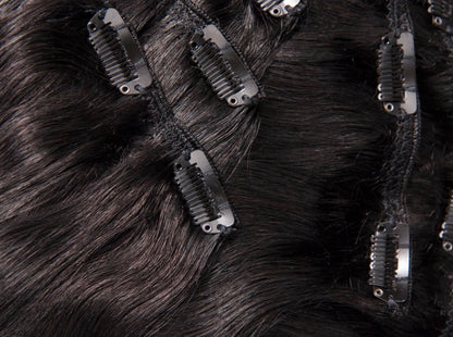 Black Diamond 100% Human Hair Extensions 7 Piece Clip-In