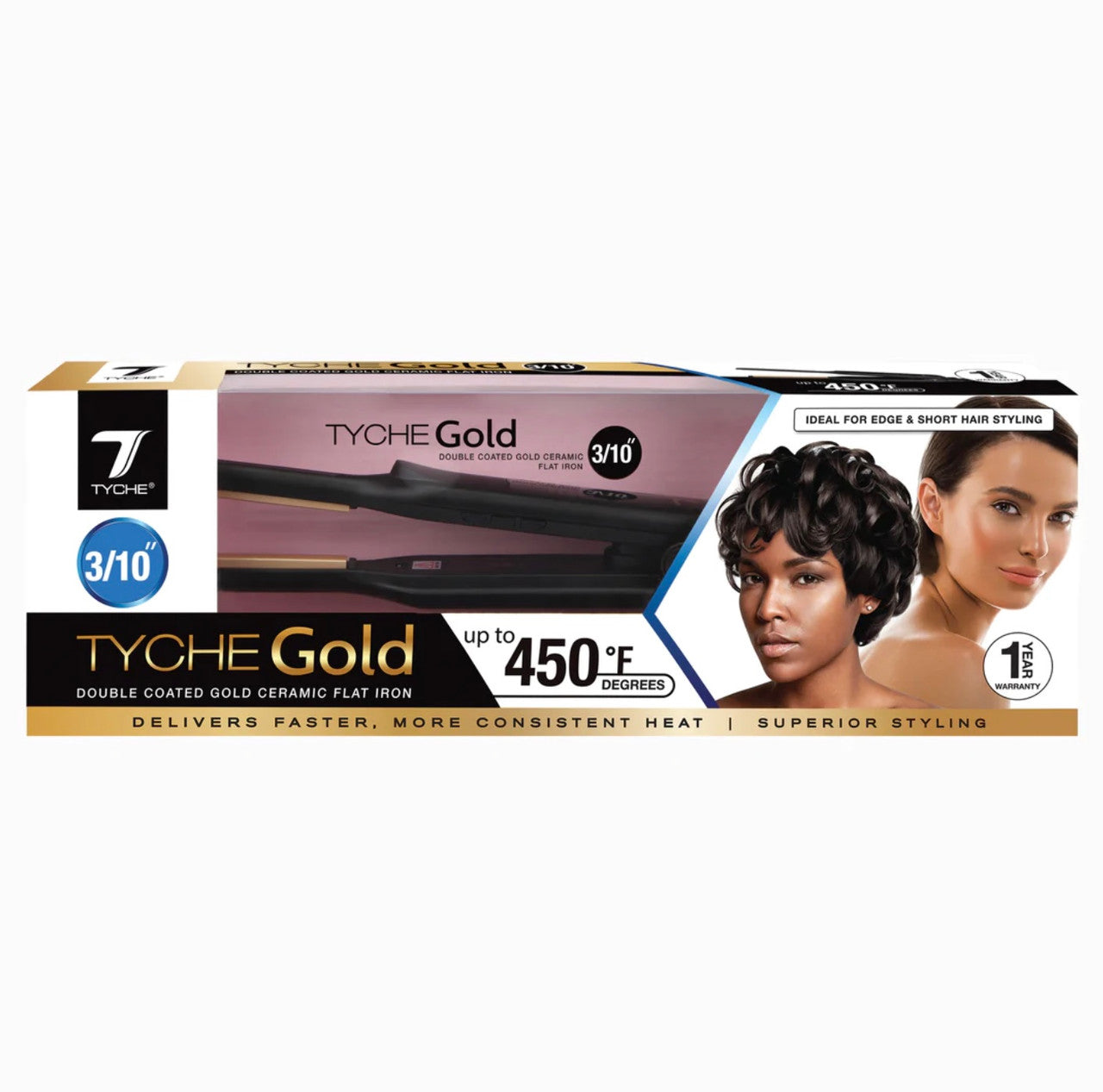TYCHE Gold Ceramic Flat Iron 0.33"