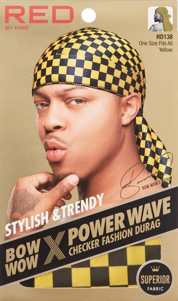 KISS Bow Wow X Power Wave Checker Fashion Durag
