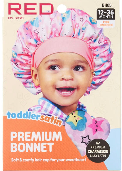 RED Toddler Satin Bonnet