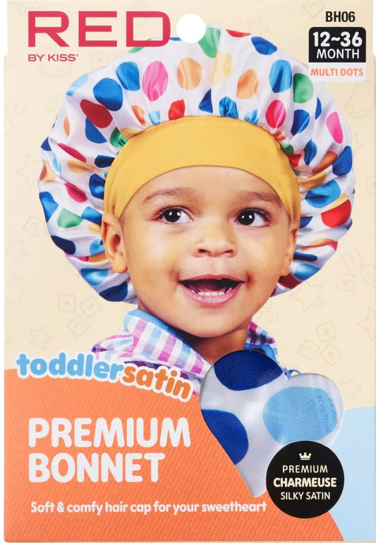 RED Toddler Satin Bonnet