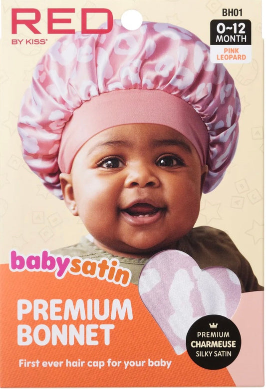 RED Baby Satin Bonnet