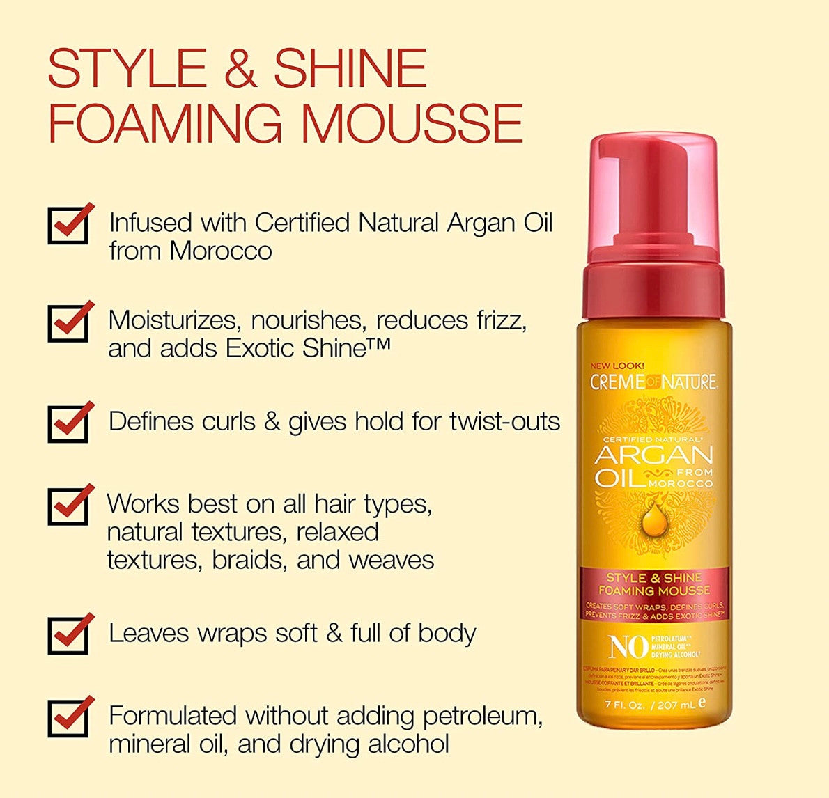 Creme Of Nature Argan Oil Foaming Mousse