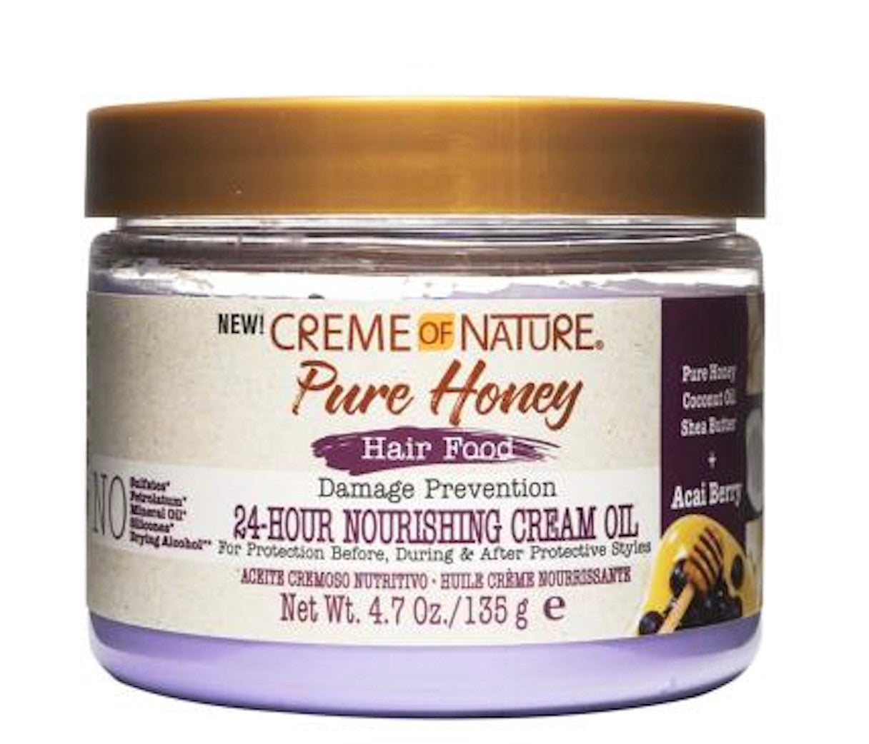 Creme of Nature Pure Honey Hair Food 24-Hour Nourishing Cream Oil