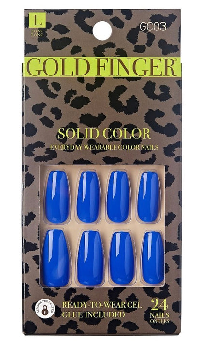 Kiss Gold Finger Solid Color - Medium Bue
