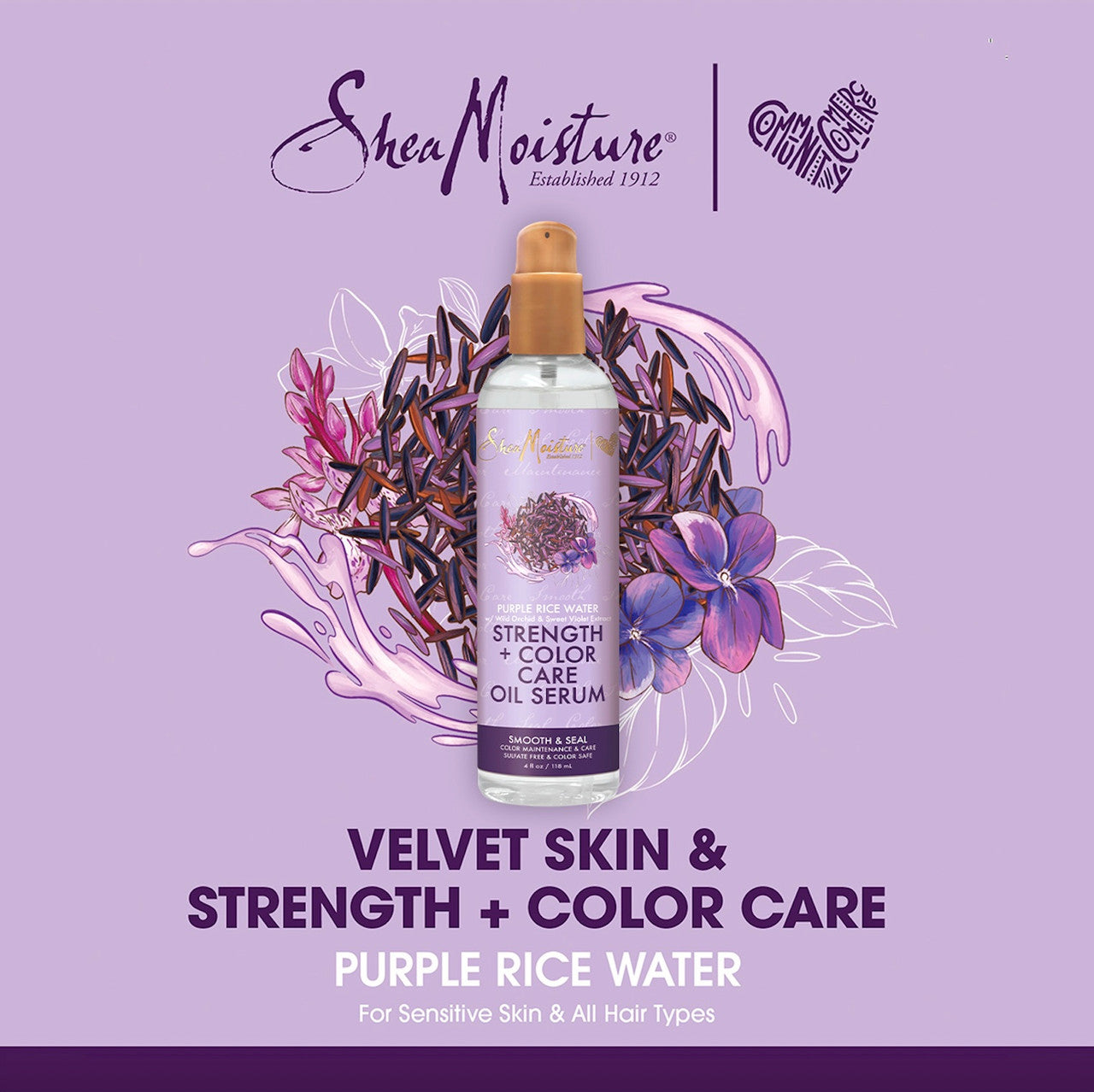 Shea Moisture Purple Rice Water Strength & Color Care Hair Oil Serum