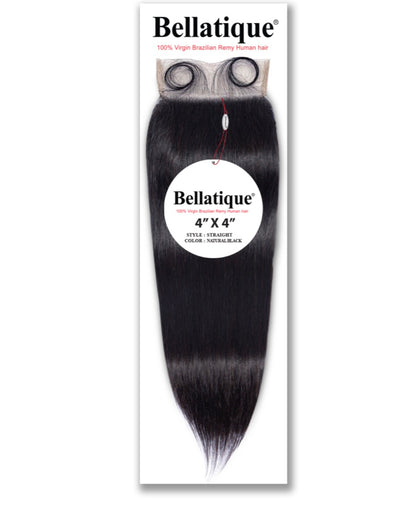 15A BELLATIQUE 100% Virgin Hair 4x4 Closure - Straight (12"- 20")
