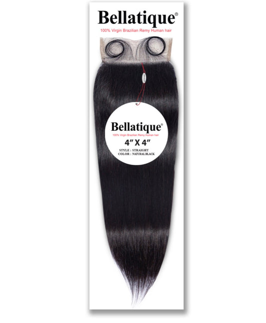 15A BELLATIQUE 100% Virgin Hair 4x4 Closure - Straight (12"- 20")
