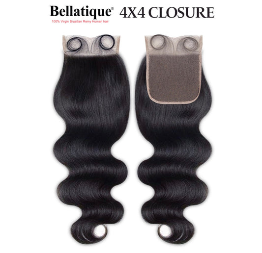 15A BELLATIQUE 100% Virgin Hair 4x4 Closure - Body Wave (12"- 20")