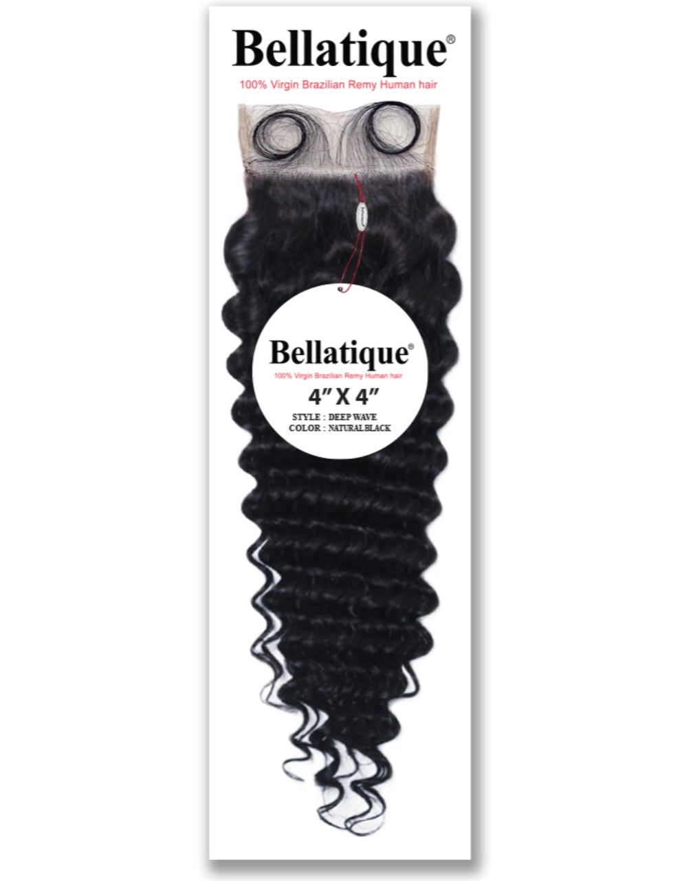 15A BELLATIQUE 100% Virgin Hair 4x4 Closure - Deep Wave (12"- 20")