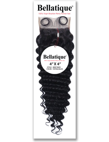 15A BELLATIQUE 100% Virgin Hair 4x4 Closure - Deep Wave (12"- 20")
