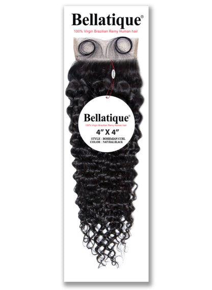 15A BELLATIQUE 100% Virgin Hair 4x4 Closure - Bohemian Curl (12"- 20")