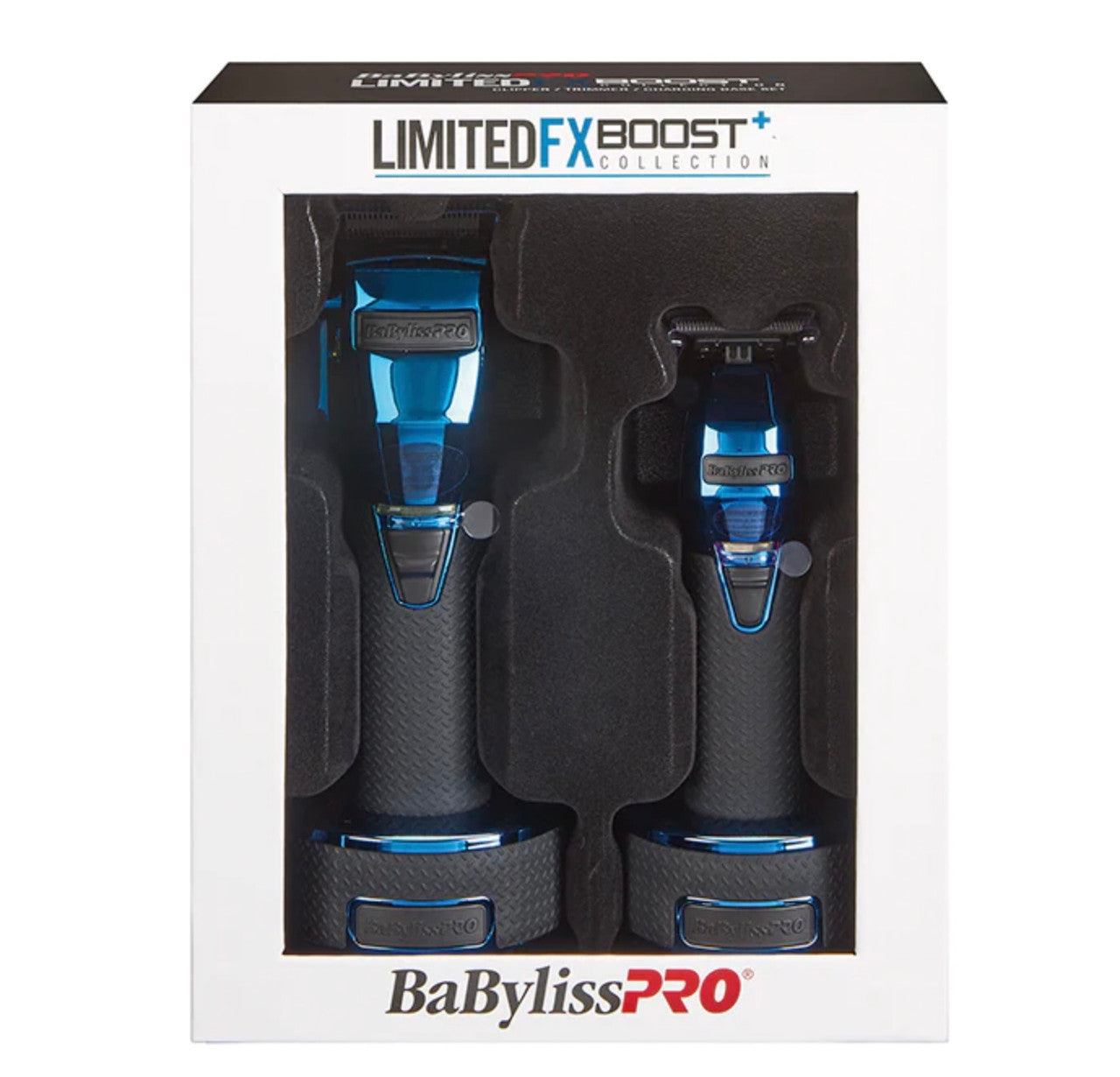BaBylissPRO Blue FX Boost+ Limited Edition Clipper & Trimmer Set w/ Charging Base