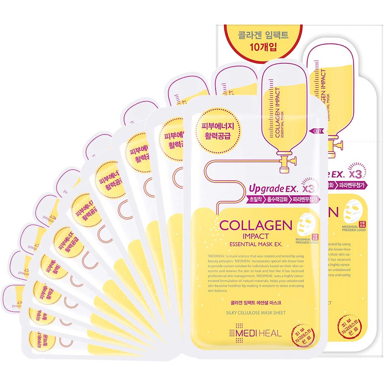 MEDIHEAL Collagen Impact Essential Mask EX (25ml *10 Masks)