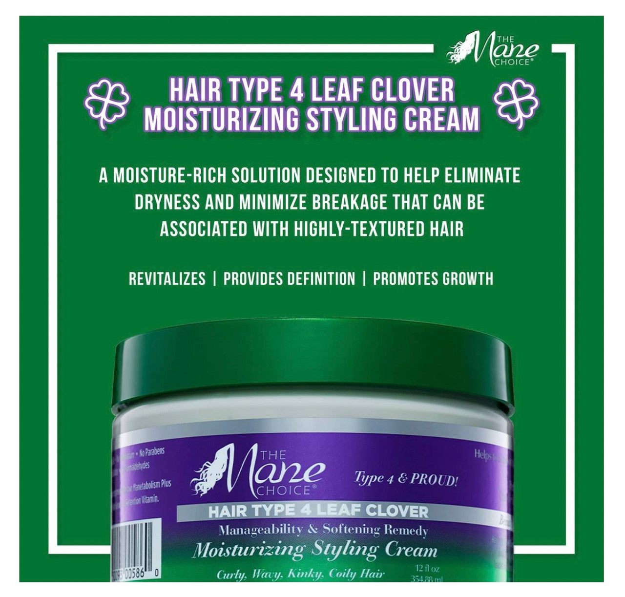 The Mane Choice Hair Type 4 Leaf Clover Moisturizing Styling Cream