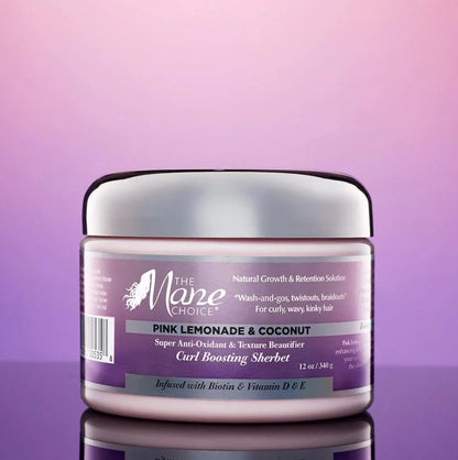 The Mane Choice Pink Lemonade Super Anti-Oxidant & Texture Beautifier Curl Boosting Sherbet