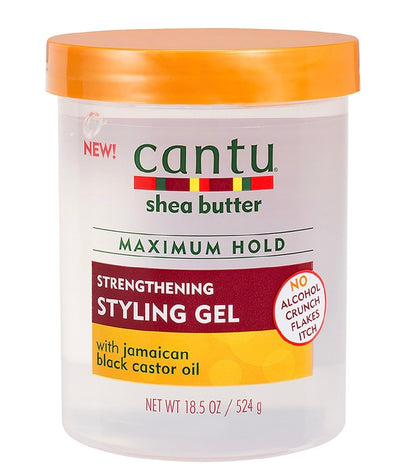 Cantu Shea Butter for Natural Hair Maximum Hold Strengthening Styling Gel