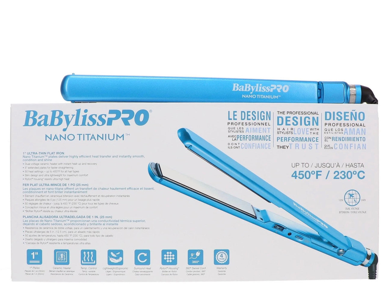 BaBylissPRO Nano Titanium 1"/25mm Ultra-thin Straightening Iron
