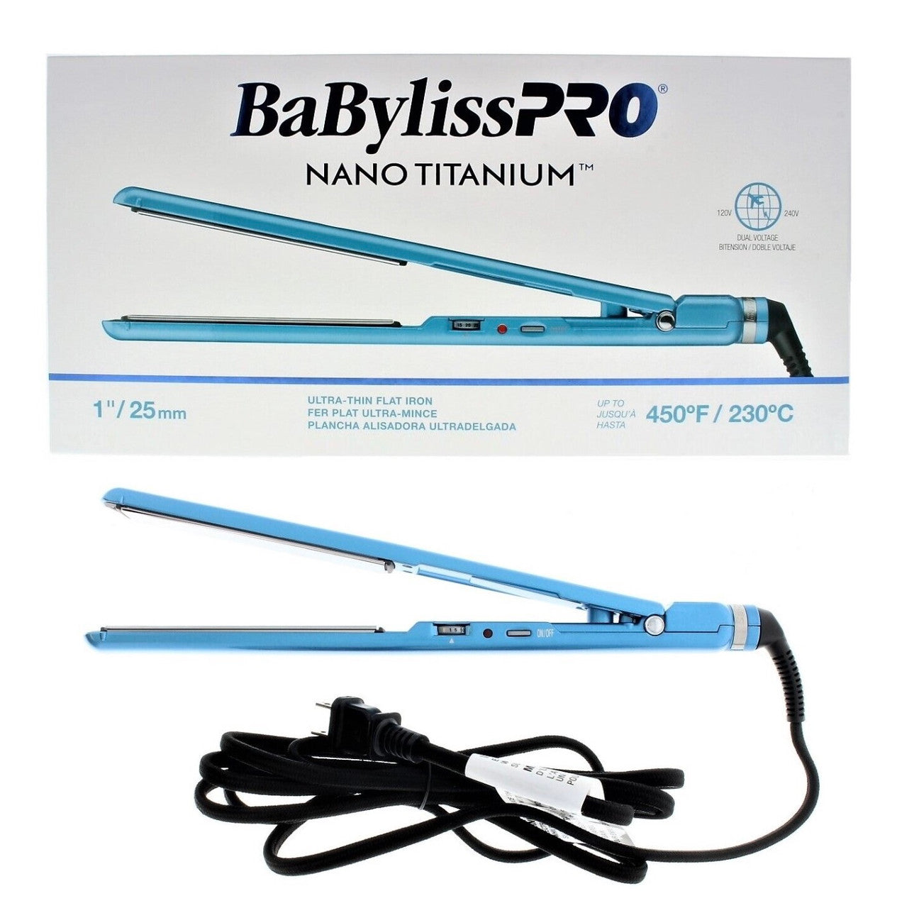 BaBylissPRO Nano Titanium 1"/25mm Ultra-thin Straightening Iron