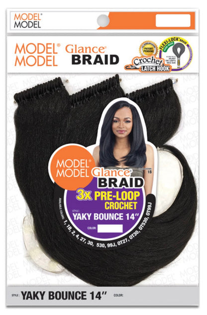 MODELMODEL Glance Braid 3X Pre-Loop Crochet Yaky Bounce 14"