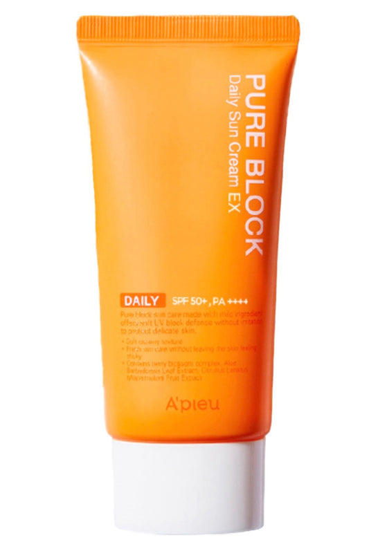 [A'PIEU] Pure Block Natural Daily Sun Cream EX SPF50 PA++++ (3.38 oz)