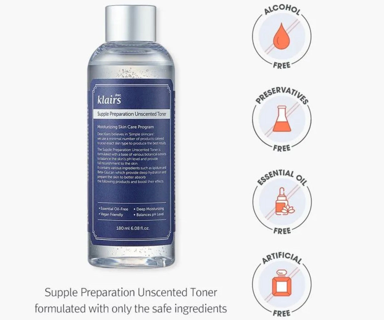 KLAIRS Supple Preparation Unscented Toner (6.08 oz)