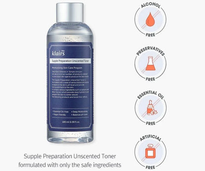 KLAIRS Supple Preparation Unscented Toner (6.08 oz)