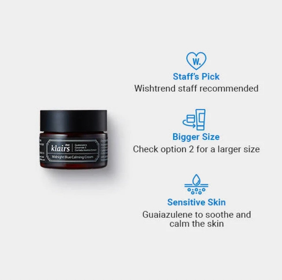 KLAIRS Midnight Blue Calming Cream (1 oz)