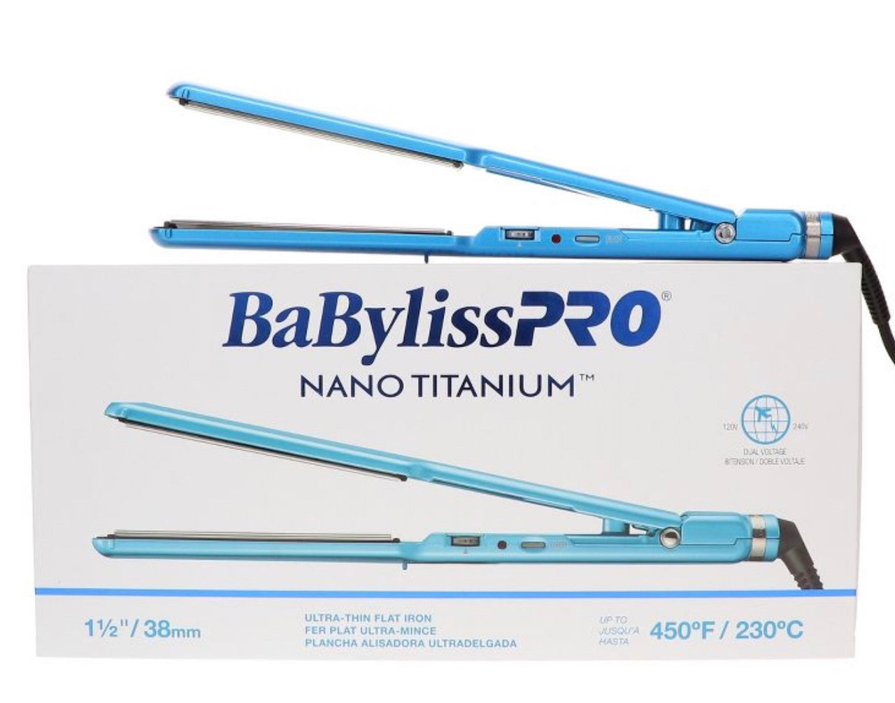 BaBylissPRO Nano Titanium-Plated Ionic Straightening Iron 1 1/2
