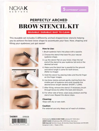 NICKA K Brow Stencil Kit 5 Pcs