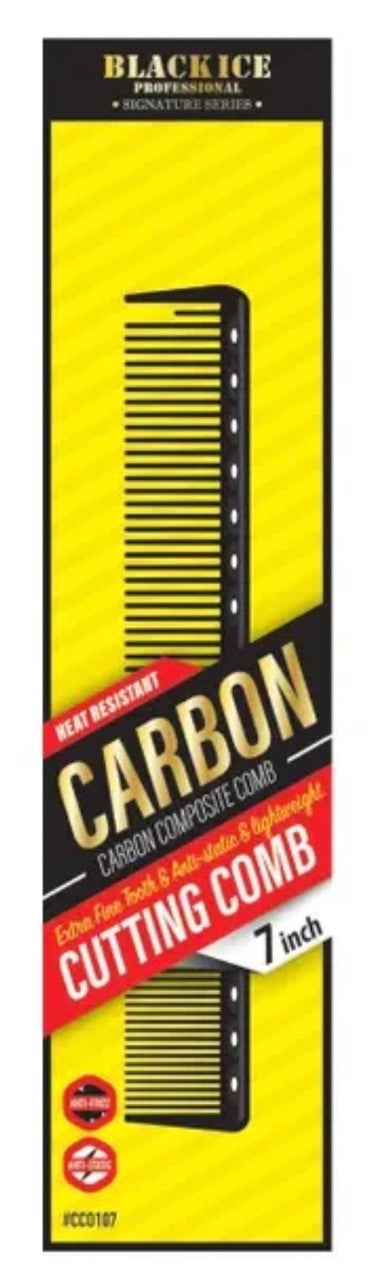 Black Ice Professional Carbon Cutting Comb 7"