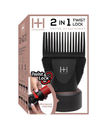 Annie Hot & Hotter 2 in 1 Twist & Lock Concentrator Pik Hair Dryer Attachment