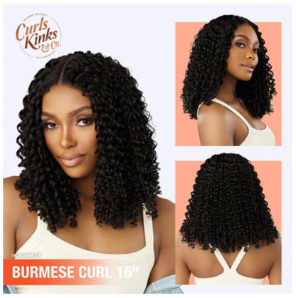 SENSATIONNEL Synthetic Curls Kinks N Co Kinky Edges Y-Part Lace Wig - Burmese Curl 16"