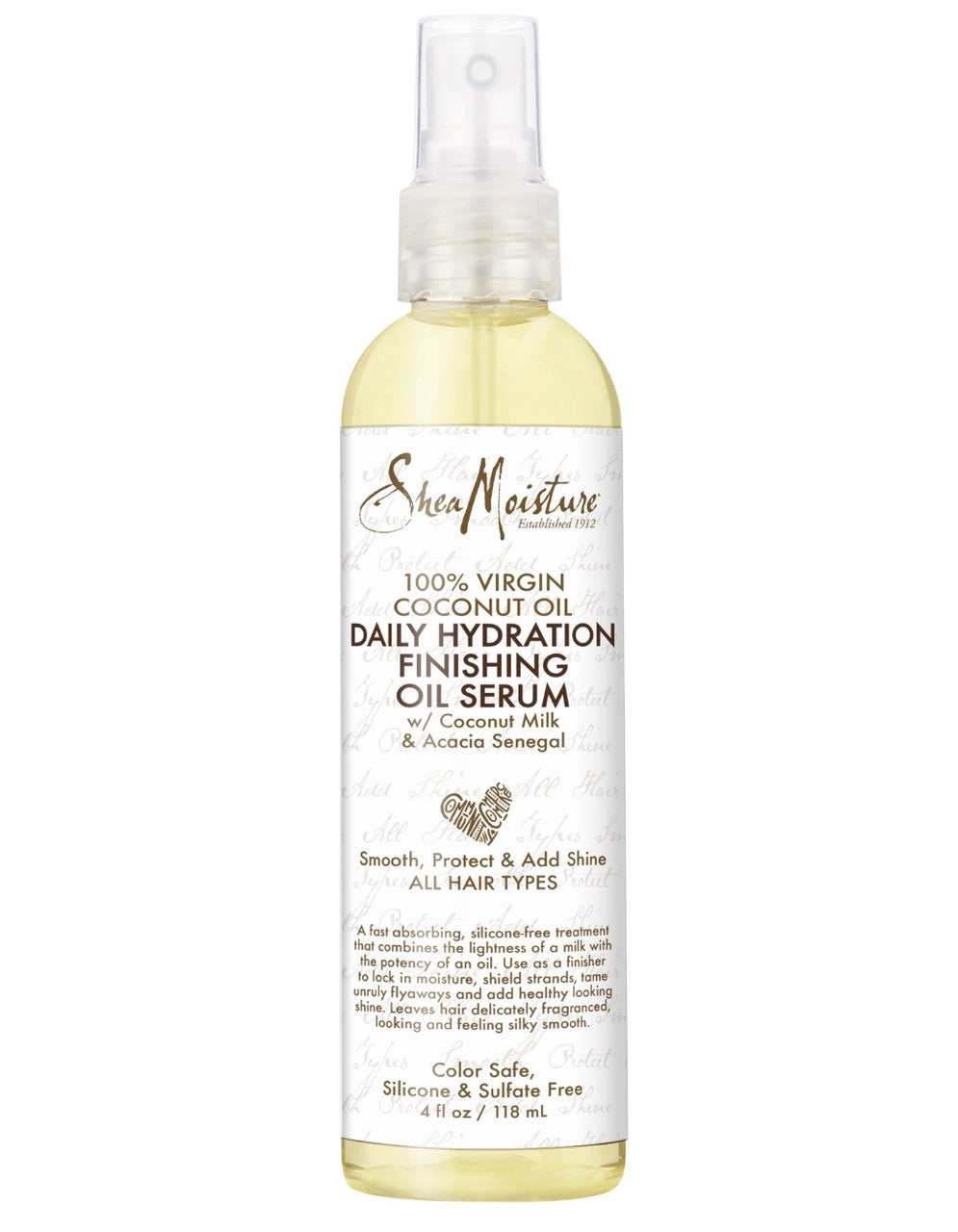 SheaMoisture 100% Extra Virgin Coconut Oil Daily Hydration Finishing Oil Serum (4oz)