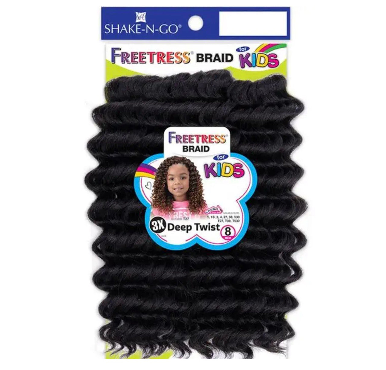 SHAKE N GO FreeTress Crochet Braids -  3X Kids Deep Twist 8"