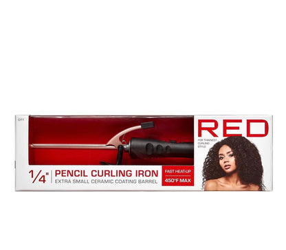 RED 1/4" Pencil Curling Iron