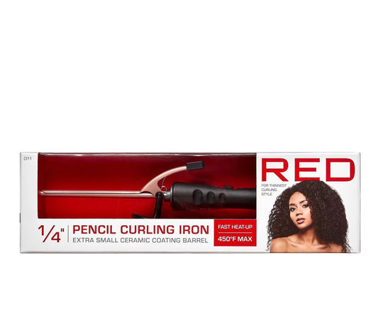 RED 1/4" Pencil Curling Iron