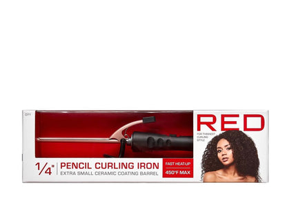 RED 1/4" Pencil Curling Iron