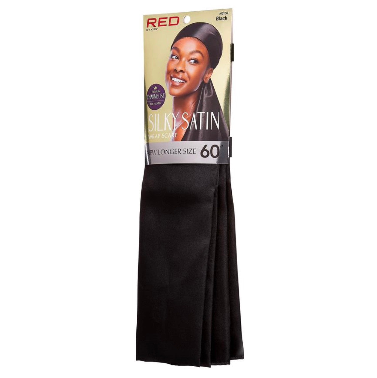RED Silky Wrap Scarf (Black)