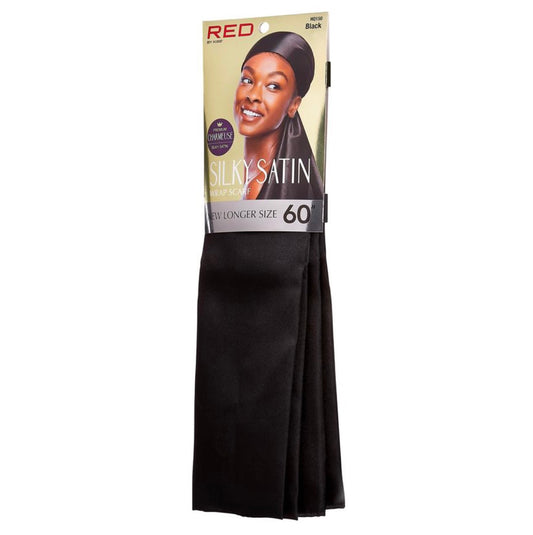 RED Silky Wrap Scarf (Black)