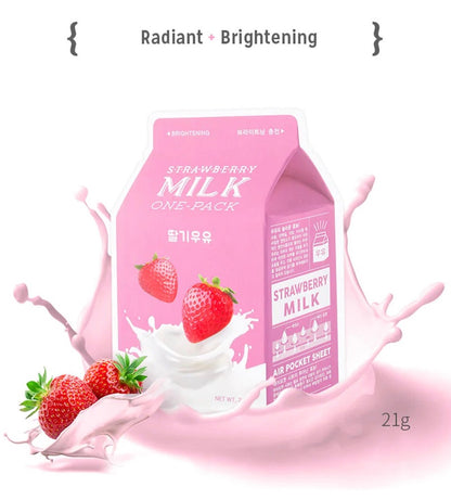 [A'PIEU] Milk One Pack Mask (Strawberry)