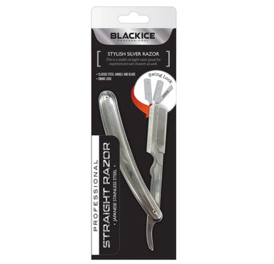 Black Ice Professional Straight Razor Silver