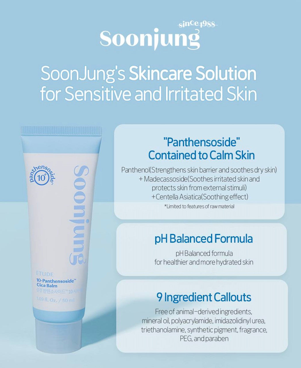 [Etude House] Soon Jung 10-Panthensoside Cica Balm (1.69 oz)